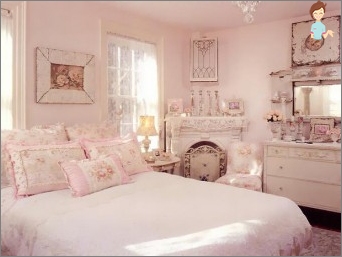 A hálószoba a stÃlus shabby chic: szabályzat dekorációval
