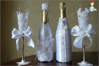 Hochzeitschampagner und -gläser: Wie man mit deinen eigenen Händen dekoriert? img