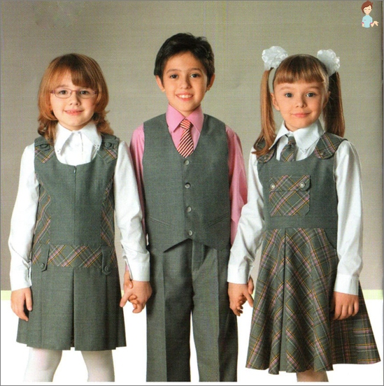 1. Schoolchildren için 1 Eylül'de Giyim