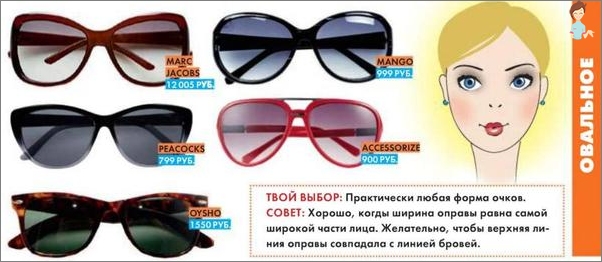 Sunglasses for oval facial type