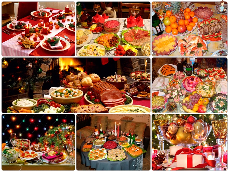 Decoration of the table for the new year 2017