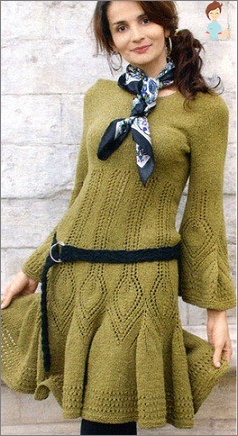 Knit dresses on knitting needles for all occasions